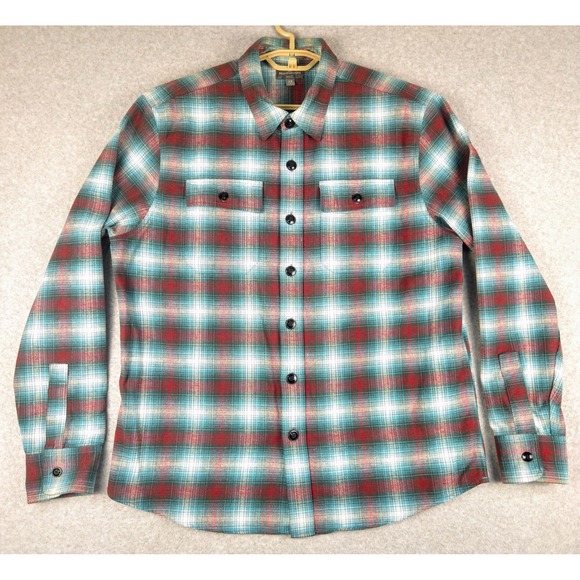 L.L. Bean‎ Signature Chamois Flannel Shirt Mens Large Slim Fit - Picture 2 of 7